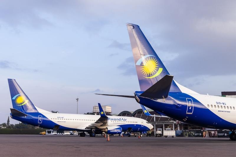 rwandair jets on the tarmac
