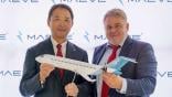 JAL SVP corporate planning Yuji Koyama and Maeve CTO Martin Nuesseler.