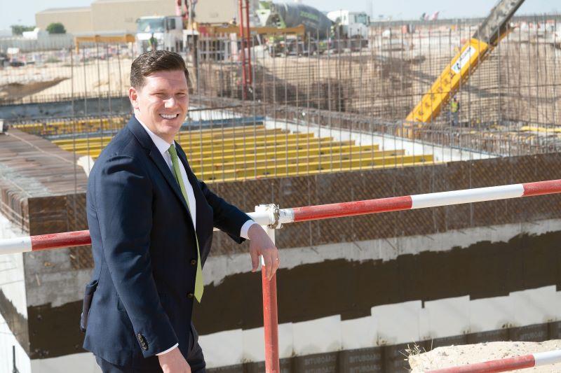GAMA’s Tom Murphy at the new BAC construction site in Sharjah.