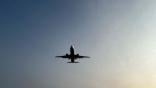a generic airplane before landing