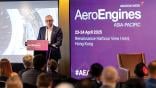 Richard Sell at podium at AeroEngines Asia-Pacific